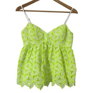 Lilly Pulitzer Mellie Mambo Eyelet Pepino Green Cami Top Style 006368 Size 2